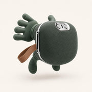 Detail of the silicone finger nodes and forest-green body